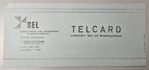 Zum Artikel "Neuzugang: Lochstreifenkarte, Telcard"